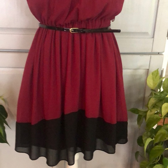 IZ Byer Red & Black Mini Party Dress - Picture 2 of 3